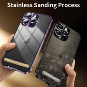 For iPhone 16 Pro Frosted Metal Phone Case(Purple)