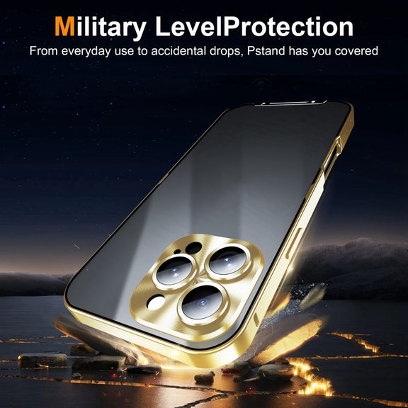 For iPhone 16 Pro Frosted Metal Phone Case(Gold)
