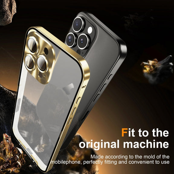 For iPhone 16 Pro Frosted Metal Phone Case(Gold)