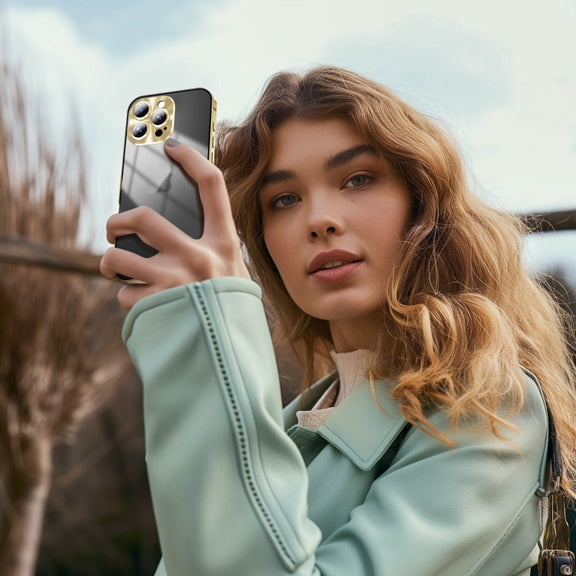 For iPhone 16 Pro Frosted Metal Phone Case(Gold)