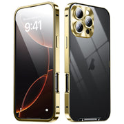 For iPhone 16 Pro Max Frosted Metal Phone Case(Gold)