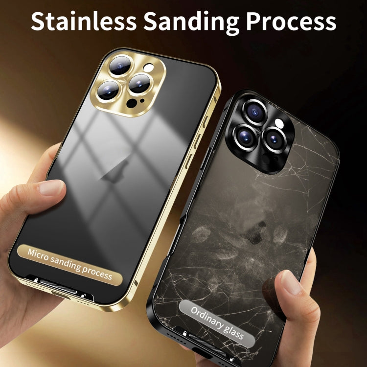 For iPhone 16 Pro Max Frosted Metal Phone Case(Gold)