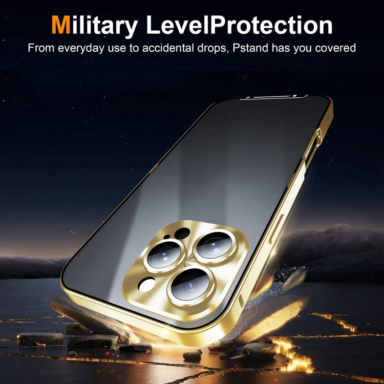 For iPhone 16 Pro Max Frosted Metal Phone Case(Gold)