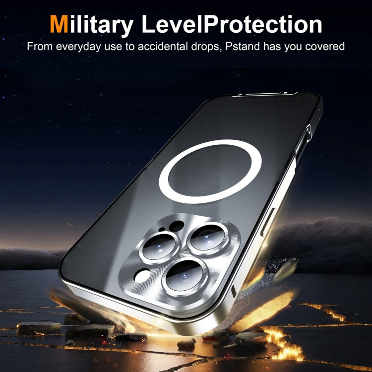For iPhone 16 Pro Max Frosted MagSafe Magnetic Metal Phone Case(Silver)