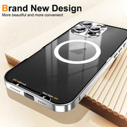 For iPhone 16 Pro Max Frosted MagSafe Magnetic Metal Phone Case(Silver)