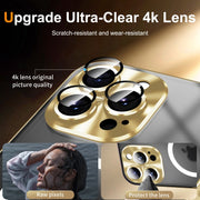 For iPhone 16 Pro Max Frosted MagSafe Magnetic Metal Phone Case(Gold)