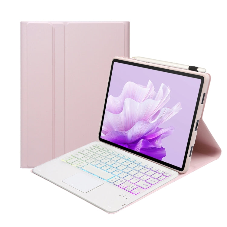 For Huawei MatePad Air 11.5 inch 2023 AH14-AS Lambskin Texture Ultra-thin Detachable Backlight Bluetooth Keyboard Leather Case with Touchpad(Pink) - Huawei Keyboard by PMC TechLife | Online Shopping South Africa | PMC TechLife