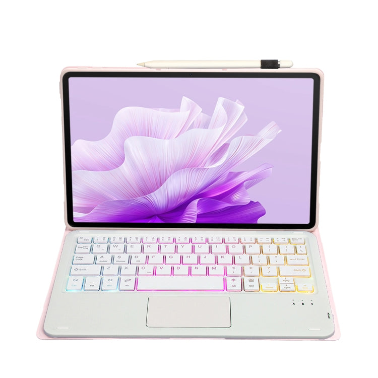 For Huawei MatePad Air 11.5 inch 2023 AH14-AS Lambskin Texture Ultra-thin Detachable Backlight Bluetooth Keyboard Leather Case with Touchpad(Pink) - Huawei Keyboard by PMC TechLife | Online Shopping South Africa | PMC TechLife