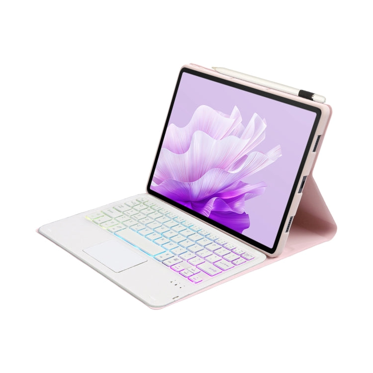 For Huawei MatePad Air 11.5 inch 2023 AH14-AS Lambskin Texture Ultra-thin Detachable Backlight Bluetooth Keyboard Leather Case with Touchpad(Pink)