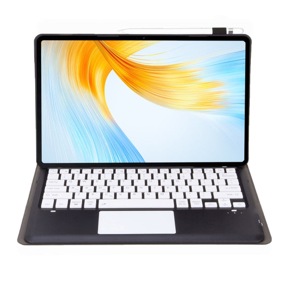 For Honor MagicPad 13 AH16-A TPU Ultra-thin Detachable Bluetooth Keyboard Tablet Leather Case with Touchpad(Black + White)