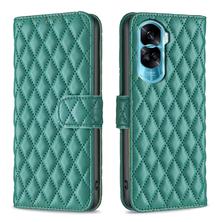 For Honor 90 Lite/X50i Diamond Lattice Wallet Flip Leather Phone Case(Green) - Honor Cases by PMC TechLife | Online Shopping South Africa | PMC TechLife | Buy Now Pay Later Mobicred