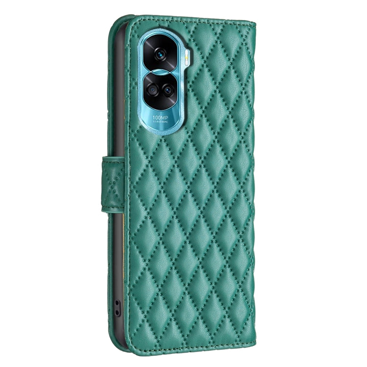 For Honor 90 Lite/X50i Diamond Lattice Wallet Flip Leather Phone Case(Green)