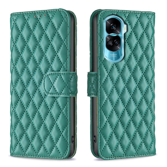 For Honor 90 Lite/X50i Diamond Lattice Wallet Flip Leather Phone Case(Green)