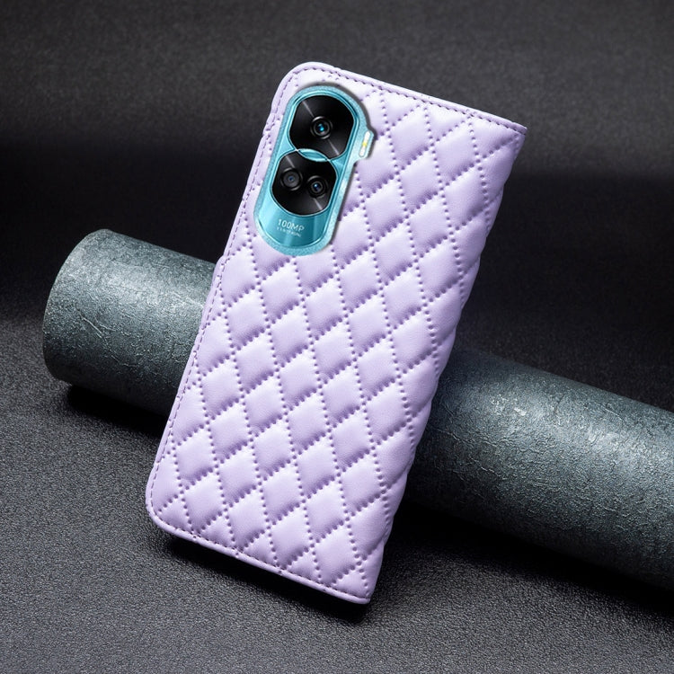 For Honor 90 Lite/X50i Diamond Lattice Wallet Flip Leather Phone Case(Purple) - Honor Cases by PMC TechLife | Online Shopping South Africa | PMC TechLife | Buy Now Pay Later Mobicred