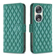 For Honor 90 5G Diamond Lattice Wallet Flip Leather Phone Case(Green) - Honor Cases by PMC TechLife | Online Shopping South Africa | PMC TechLife | Buy Now Pay Later Mobicred