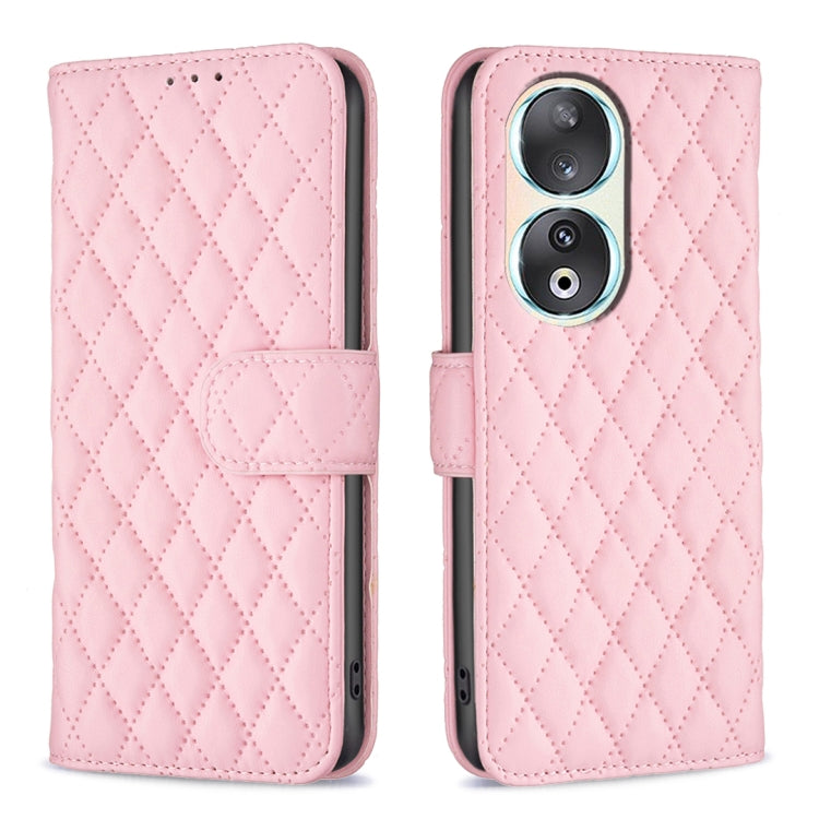 For Honor 90 5G Diamond Lattice Wallet Flip Leather Phone Case(Pink) - Honor Cases by PMC TechLife | Online Shopping South Africa | PMC TechLife | Buy Now Pay Later Mobicred