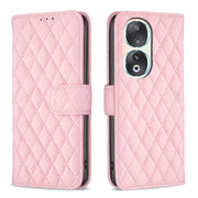 For Honor 90 5G Diamond Lattice Wallet Flip Leather Phone Case(Pink)