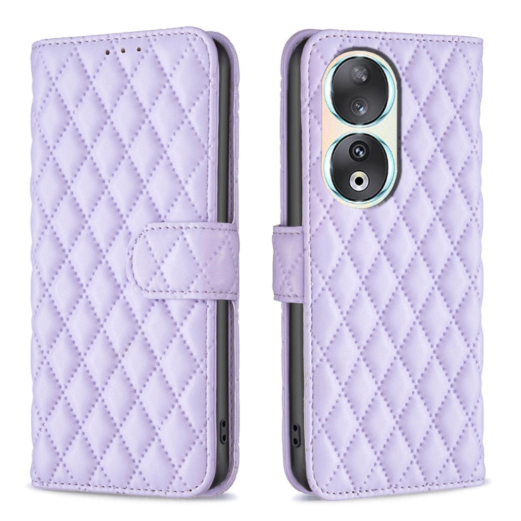 For Honor 90 5G Diamond Lattice Wallet Flip Leather Phone Case(Purple) - Honor Cases by PMC TechLife | Online Shopping South Africa | PMC TechLife | Buy Now Pay Later Mobicred