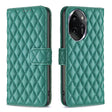 For Honor 100 Pro Diamond Lattice Wallet Flip Leather Phone Case(Green) - Honor Cases by PMC TechLife | Online Shopping South Africa | PMC TechLife | Buy Now Pay Later Mobicred