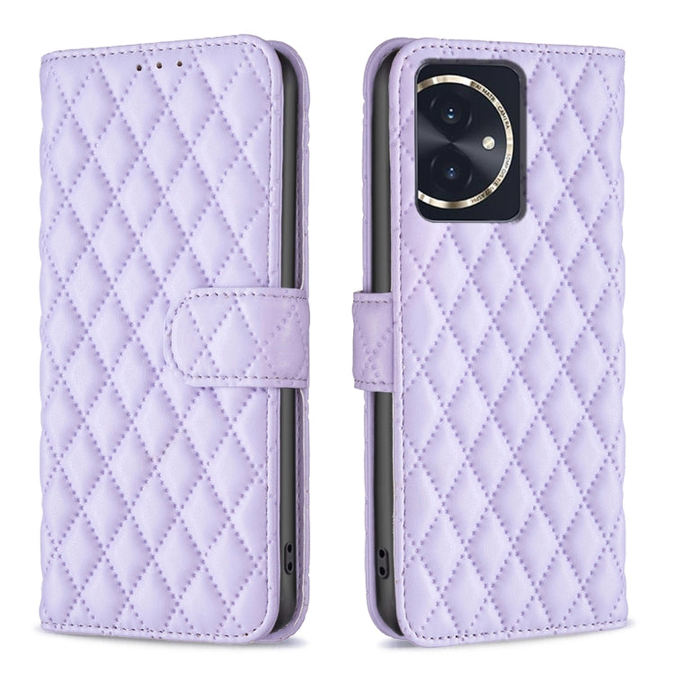 For Honor 100 Diamond Lattice Wallet Flip Leather Phone Case(Purple) - Honor Cases by PMC TechLife | Online Shopping South Africa | PMC TechLife | Buy Now Pay Later Mobicred