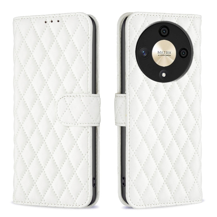 For Honor X9b/Magic6 Lite 5G Diamond Lattice Wallet Flip Leather Phone Case(White) - free shipping - PMC TechLife - Order now!