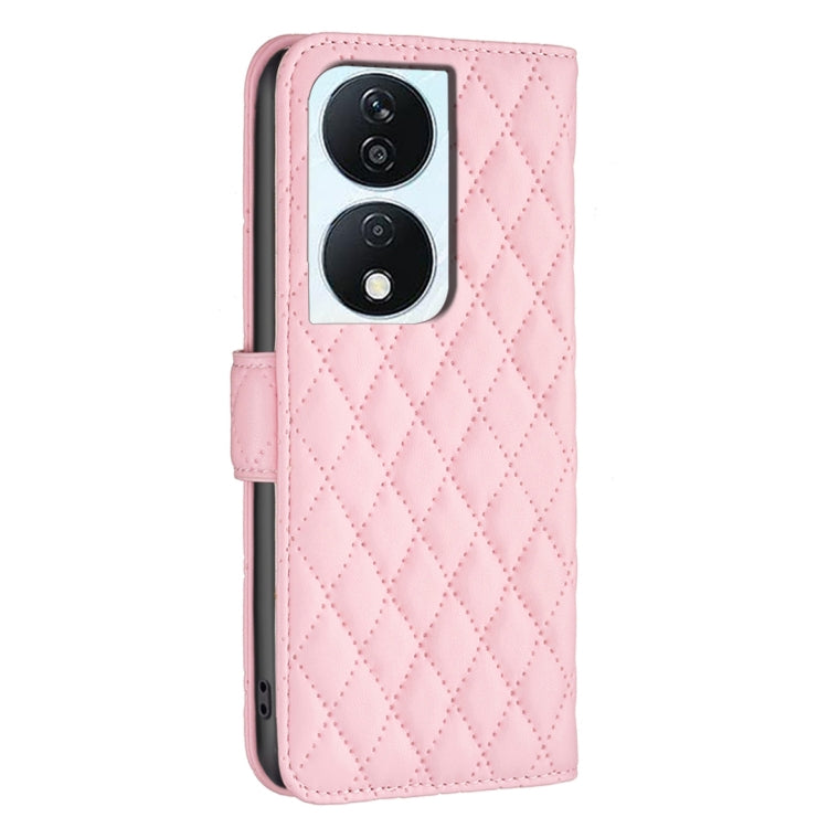 For Honor X7b Diamond Lattice Wallet Flip Leather Phone Case(Pink) - Honor Cases by PMC TechLife | Online Shopping South Africa | PMC TechLife | Buy Now Pay Later Mobicred