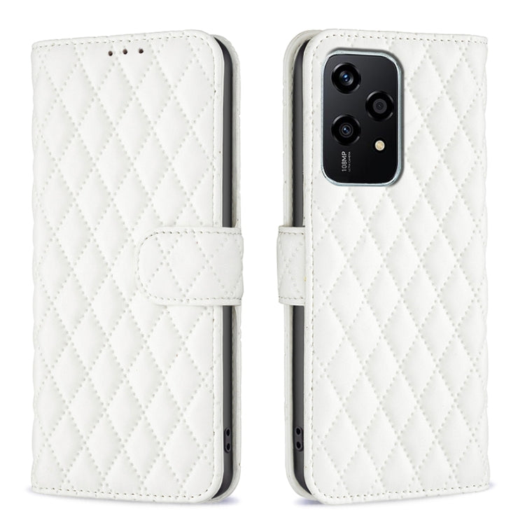 For Honor 200 Lite Global Diamond Lattice Wallet Flip Leather Phone Case(White) - Honor Cases by PMC TechLife | Online Shopping South Africa | PMC TechLife | Buy Now Pay Later Mobicred