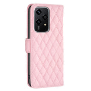 For Honor 200 Lite Global Diamond Lattice Wallet Flip Leather Phone Case(Pink)