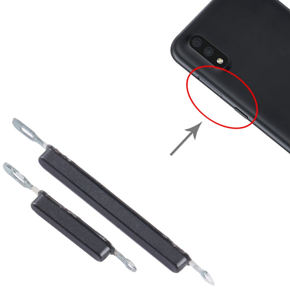 For Samsung Galaxy M01s SM-M01 10pcs Power Button + Volume Control Button(Black)