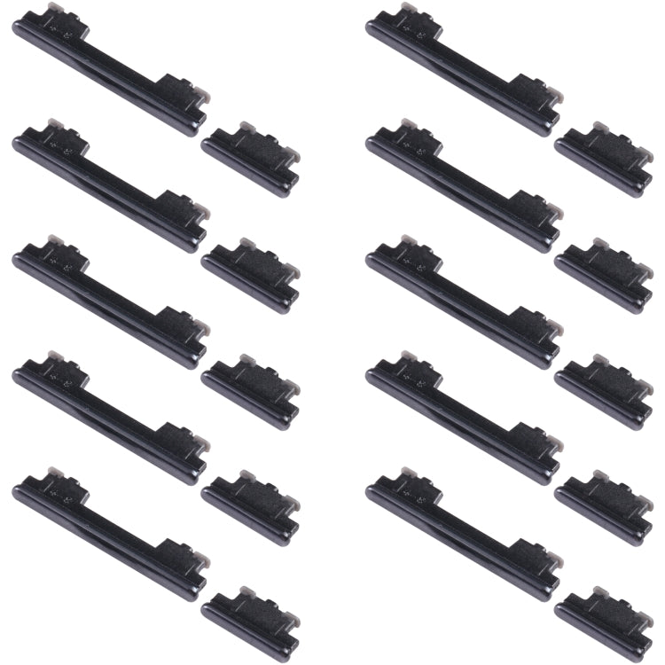 For Samsung Galaxy A72 4G SM-A725 10pcs Power Button + Volume Control Button(Black)