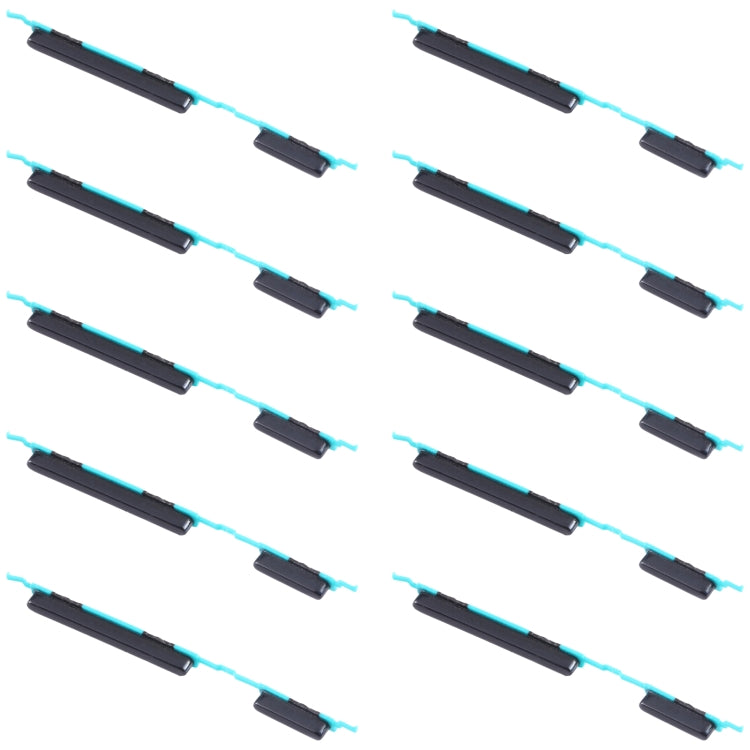 For Samsung Galaxy M30s SM-M307 10pcs Power Button + Volume Control Button(Black)