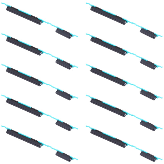 For Samsung Galaxy M30s SM-M307 10pcs Power Button + Volume Control Button(Black)