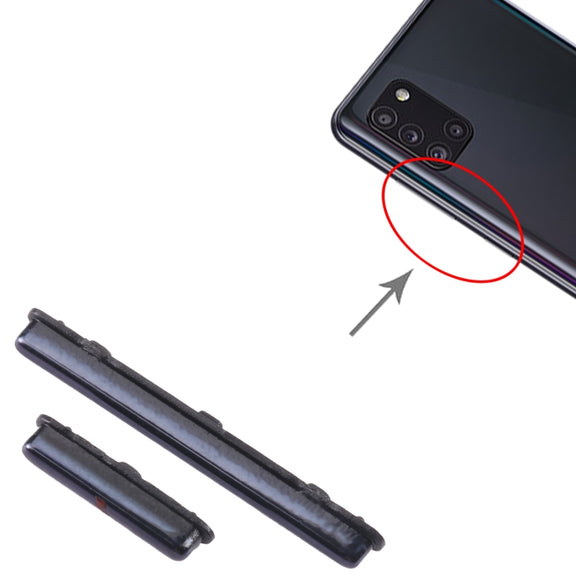 For Samsung Galaxy A31 SM-A315 10pcs Power Button + Volume Control Button(Black)