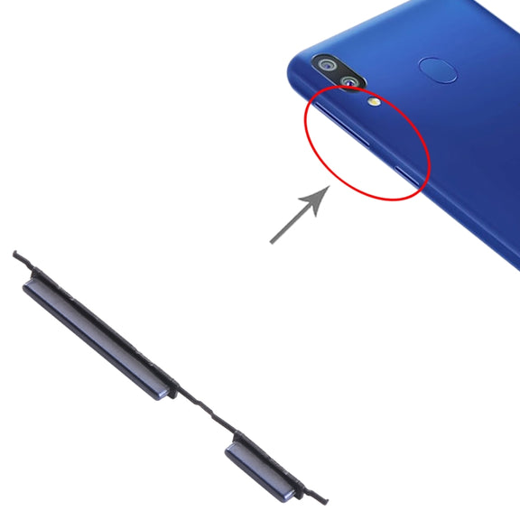 For Samsung Galaxy M30 SM-M305 10pcs Power Button + Volume Control Button(Black)