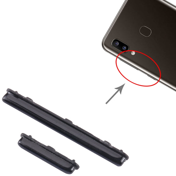 For Samsung Galaxy A20 SM-A205 10pcs Power Button + Volume Control Button(Black)