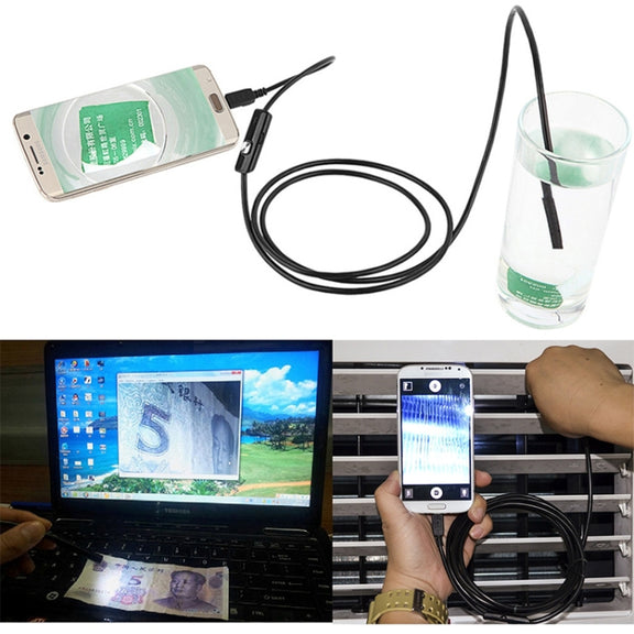 AN97 Water-resistant Micro USB Endoscope Hard Tube Inspection Camera for Parts of OTG Function Android Mobile Phone, with 6 LEDs, Lens Diameter:5.5mm(Length: 5m)