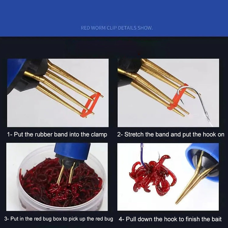 Red Worm Clip Hanging Bait Device Earthworm Live Bait Clip 1pc - Others by PMC TechLife | Online Shopping South Africa | PMC TechLife