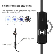 AN100 3 in 1 IP67 Water-resistant USB-C / Type-C + Micro USB + USB HD Endoscope Snake Tube Inspection Camera for Parts of OTG Function Android Mobile Phone, with 6 LEDs, Lens Diameter:7mm(Length: 5m)