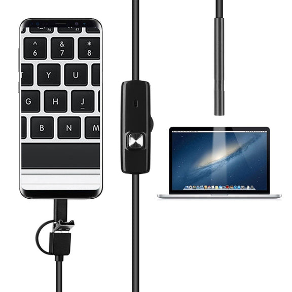 AN100 3 in 1 IP67 Water-resistant USB-C / Type-C + Micro USB + USB HD Endoscope Snake Tube Inspection Camera for Parts of OTG Function Android Mobile Phone, with 6 LEDs, Lens Diameter:7mm(Length: 5m)