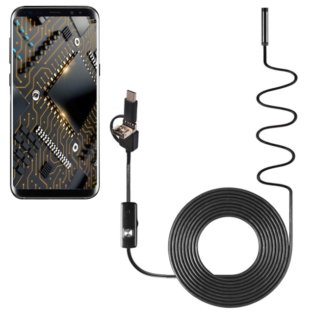 AN100 3 in 1 IP67 Water-resistant USB-C / Type-C + Micro USB + USB HD Endoscope Snake Tube Inspection Camera for Parts of OTG Function Android Mobile Phone, with 6 LEDs, Lens Diameter:8mm(Length: 3.5m)