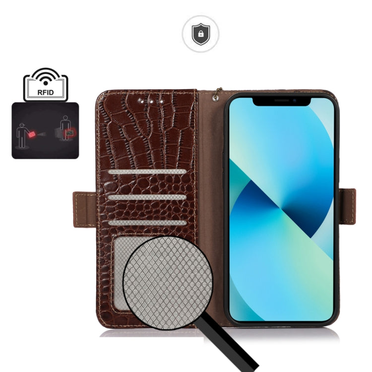 For Sony Xperia 5 V Crocodile Top Layer Cowhide Leather Phone Case(Brown) - Sony Cases by PMC TechLife | Online Shopping South Africa | PMC TechLife | Buy Now Pay Later Mobicred