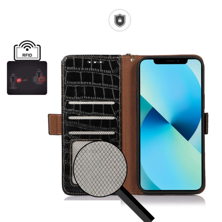 For Sony Xperia 5 V Crocodile Top Layer Cowhide Leather Phone Case(Black) - Sony Cases by PMC TechLife | Online Shopping South Africa | PMC TechLife | Buy Now Pay Later Mobicred