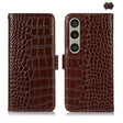 For Sony Xperia 1 VI Crocodile Top Layer Cowhide Leather Phone Case(Brown) - Sony Cases by PMC TechLife | Online Shopping South Africa | PMC TechLife | Buy Now Pay Later Mobicred