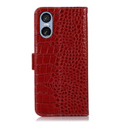 For Sony Xperia 5 VI Crocodile Top Layer Cowhide Leather Phone Case(Red)