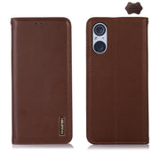 For Sony Xperia 5 V KHAZNEH Nappa Top Layer Cowhide Leather Phone Case(Brown)
