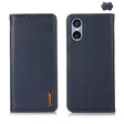 For Sony Xperia 5 VI KHAZNEH Nappa Top Layer Cowhide Leather Phone Case(Blue) - Sony Cases by PMC TechLife | Online Shopping South Africa | PMC TechLife | Buy Now Pay Later Mobicred
