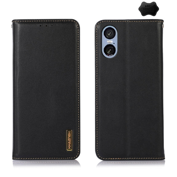 For Sony Xperia 5 VI KHAZNEH Nappa Top Layer Cowhide Leather Phone Case(Black)