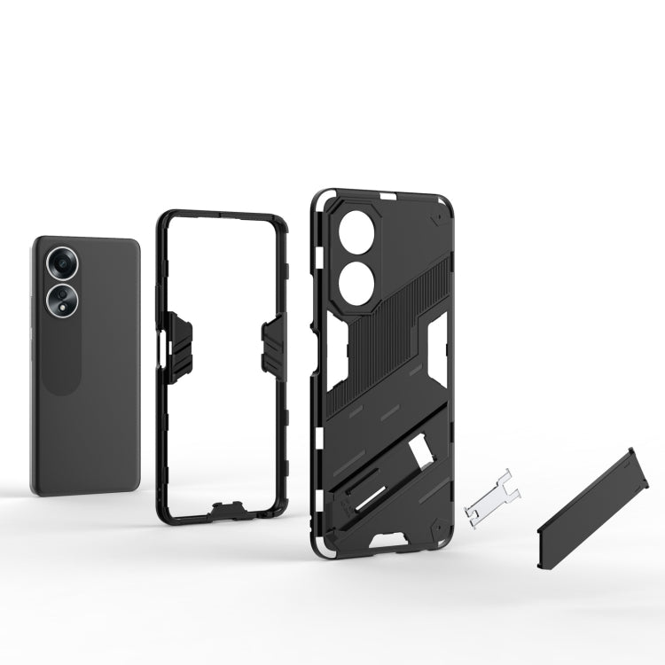 For OPPO A58 4G Global Punk Armor 2 in 1 PC + TPU Phone Case with Holder(Green) - OPPO Cases by PMC TechLife | Online Shopping South Africa | PMC TechLife