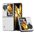 For OPPO Find N3 Flip ABEEL Dual Color Lichi Texture PU Phone Case(White) - Find N3 Flip Cases by PMC TechLife | Online Shopping South Africa | PMC TechLife