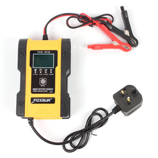 FOXSUR 12V-24V Car Motorcycle Repair Battery Charger AGM Charger Color:Yellow(UK Plug) - free shipping - PMC Jewellery - Order now!